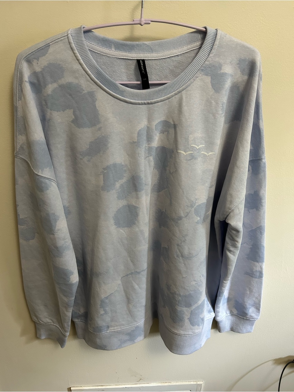 Women's Light Blue Tie-Dye Crewneck Sweater